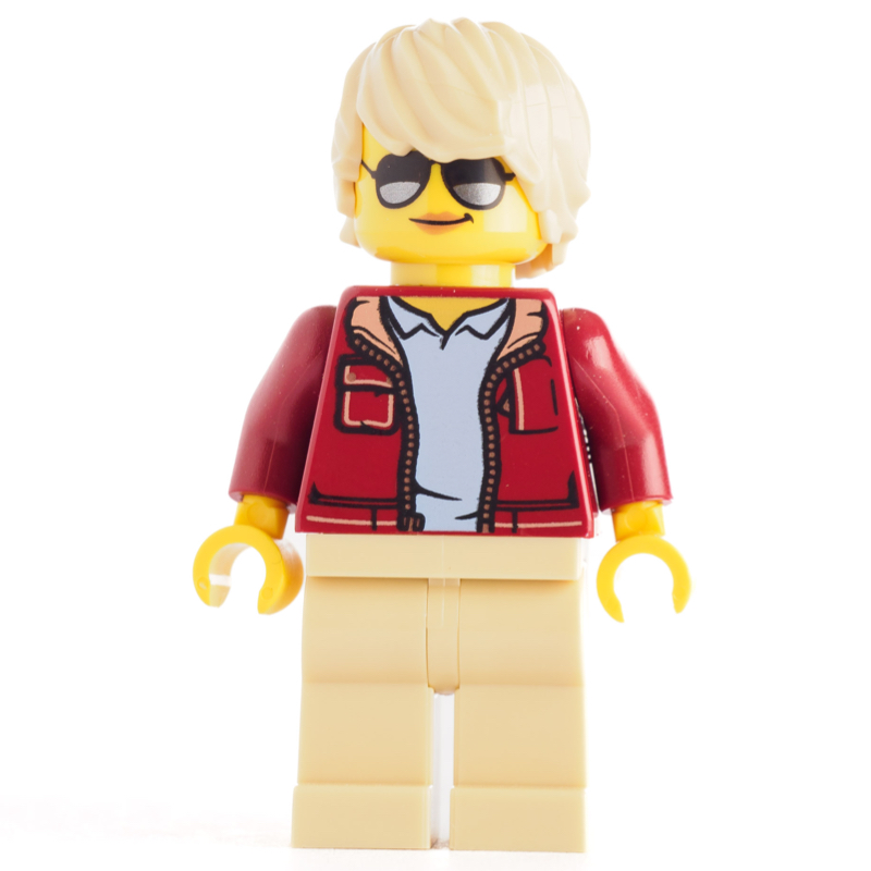 LEGO Dark Red Torso, Tan Legs, Tan Hair (fig-008332)