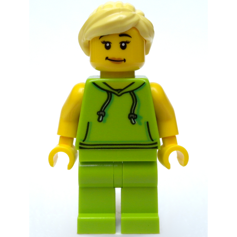 LEGO Lime Torso, Lime Legs, Bright Light Yellow Hair (fig-008338)