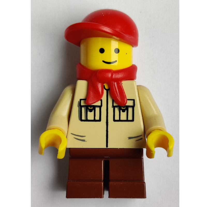 LEGO Kid, Tan Torso, Reddish Brown Legs, Red Cap, Bandana (fig-008356)