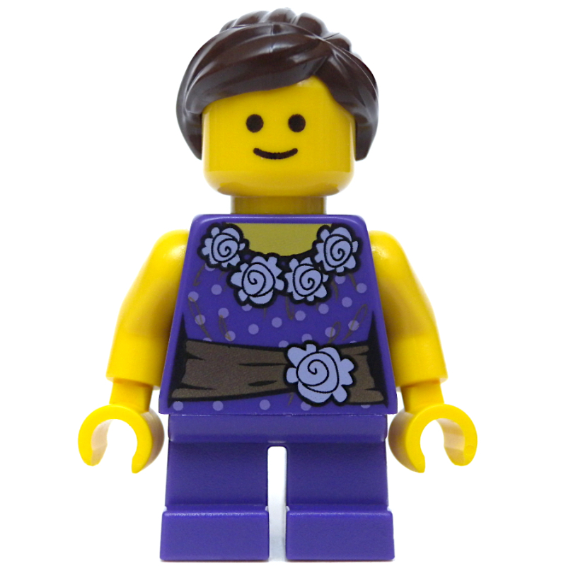 LEGO Kid, Dark Purple Torso, Dark Purple Legs, Dark Brown Hair (fig-008369)
