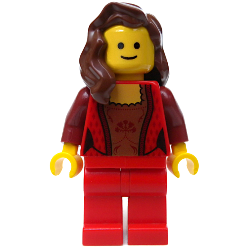 LEGO Red Torso, Red Legs, Reddish Brown Hair (fig-008371)