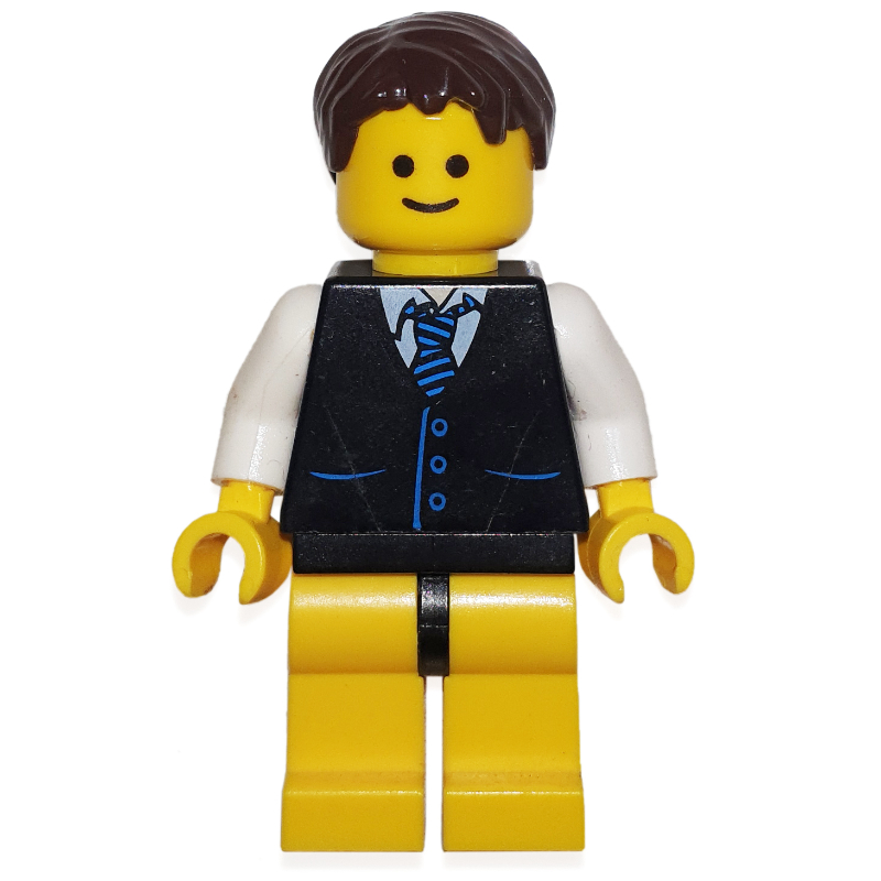 LEGO Black Torso Jacket, Yellow Legs, Black Hair (fig-008374)