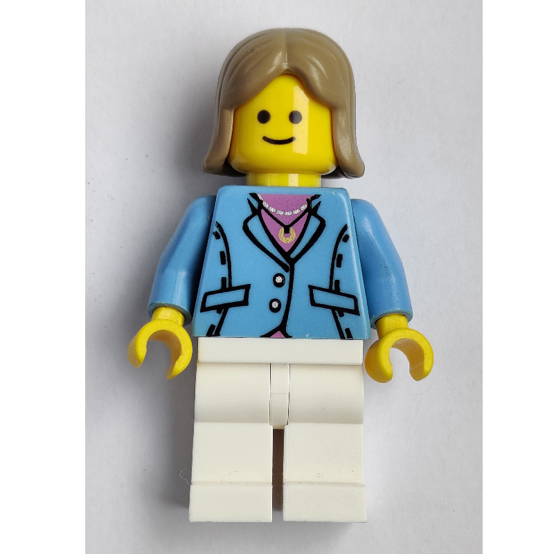 LEGO Medium Blue Torso, White Legs, Dark Tan (fig-008382)
