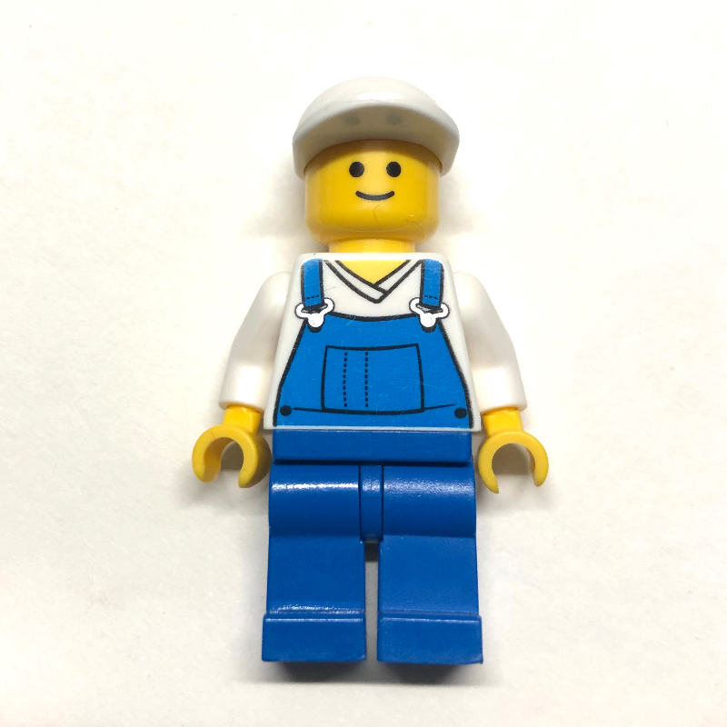 LEGO White Torso, Blue Overall, White Cap (fig-008386)