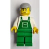 White Torso, Green Overall, Light BLuish Grey Hair