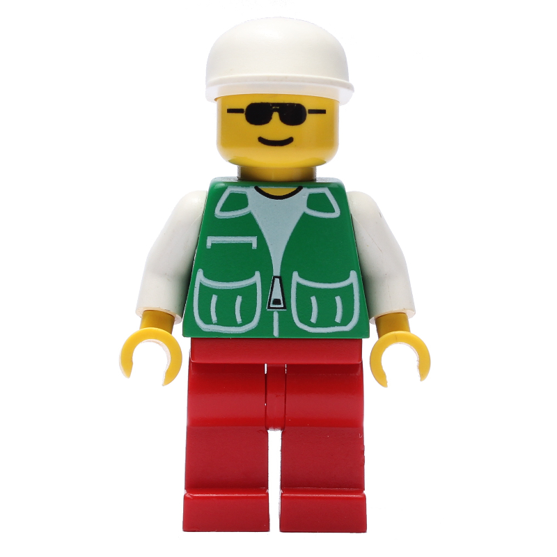 LEGO Man, Green Jacket, Red Legs, White Cap (fig-008414)