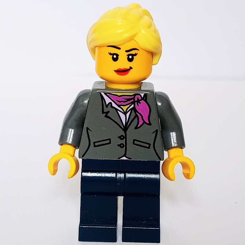 LEGO Dark Bluish Gray Torso, Dark Blue Legs, Bright Yellow Hair (fig-008425)