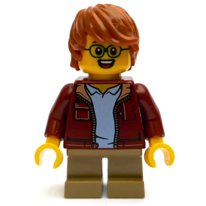 LEGO Kid, Dark Red Torso, Dark Tan Leg, Dark Orange Hair (fig-008428)