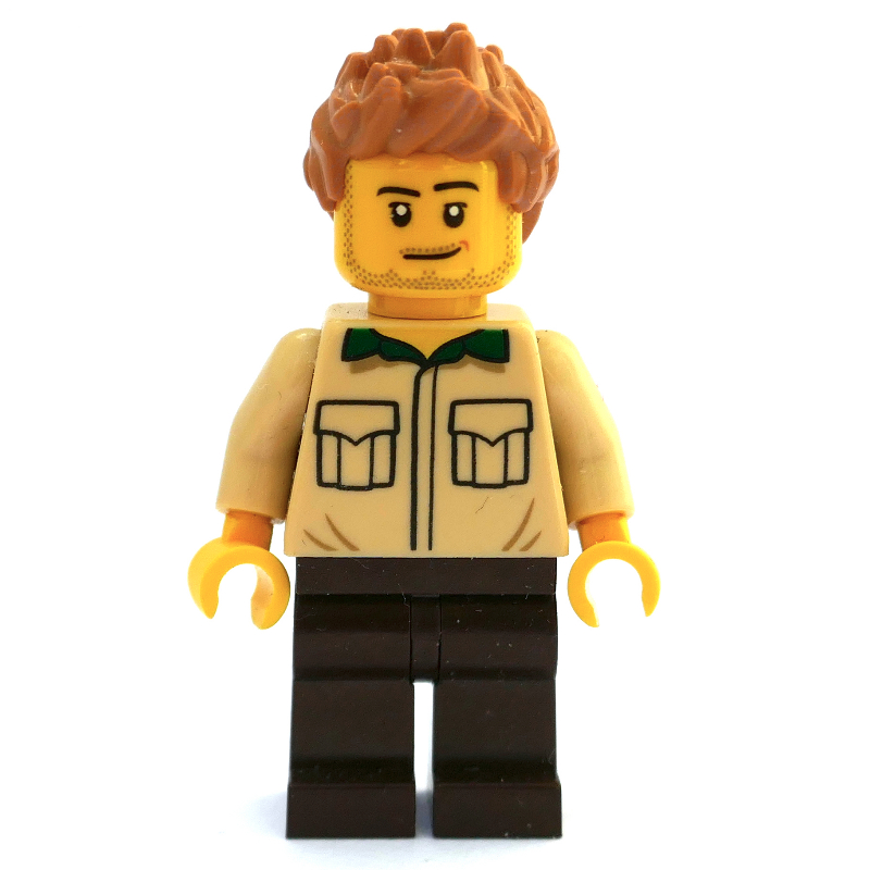 LEGO Tan Torso, Dark Brown Legs, Medium Nougat Hair (fig-008429)