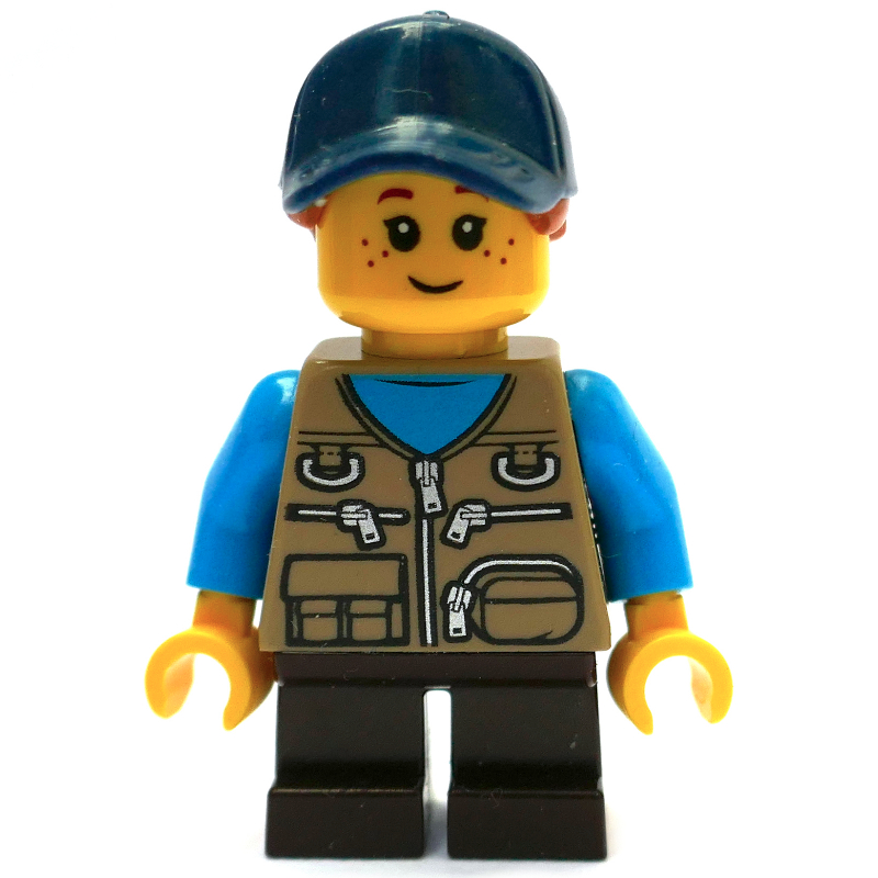 LEGO Kid, Dark Tan Torso, Dark Brown Legs, Dark Blue Hat (fig-008430)