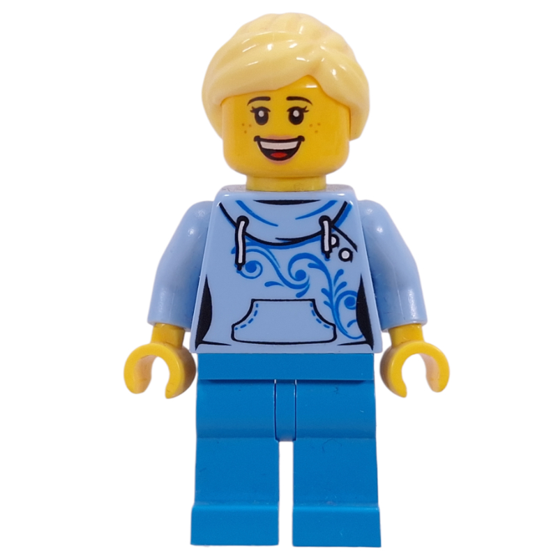 LEGO Bright Light Blue Torso, Dark Azure Legs, Bright Light Yellow Hair (fig-008437)