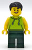 Lime Torso, Dark Green Legs, Black Hair