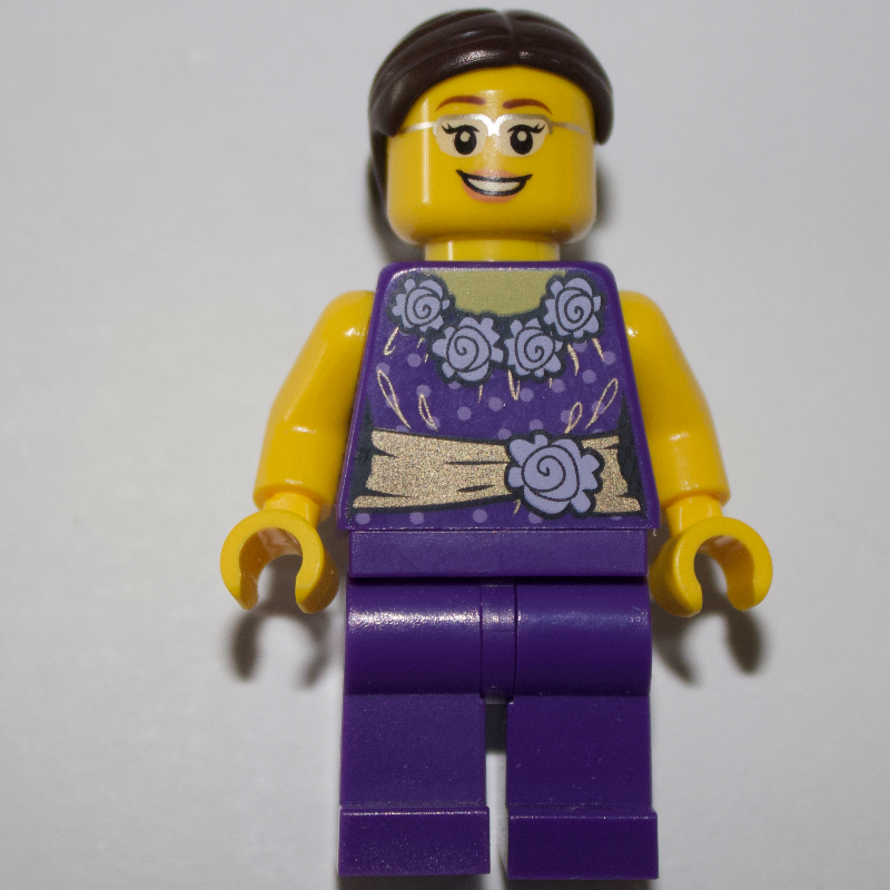 LEGO Dark Purple Torso, Dark Purple Legs, Dark Brown Hair (fig-008450)