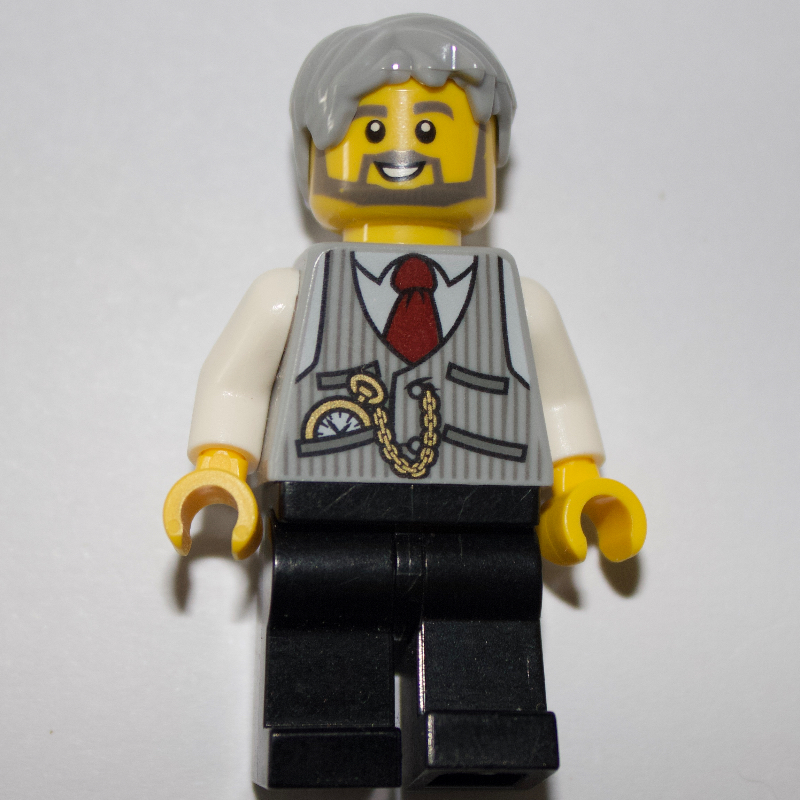 LEGO Light Bluish Grey Torso Jacket, Black Legs, Light BLuish Grey Hair, 3626cpr0388 (fig-008452)