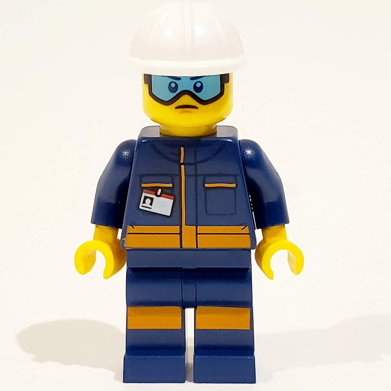 LEGO Technician - Dark Blue Torso, Dark Blue Legs, White Helmet (fig-008506)