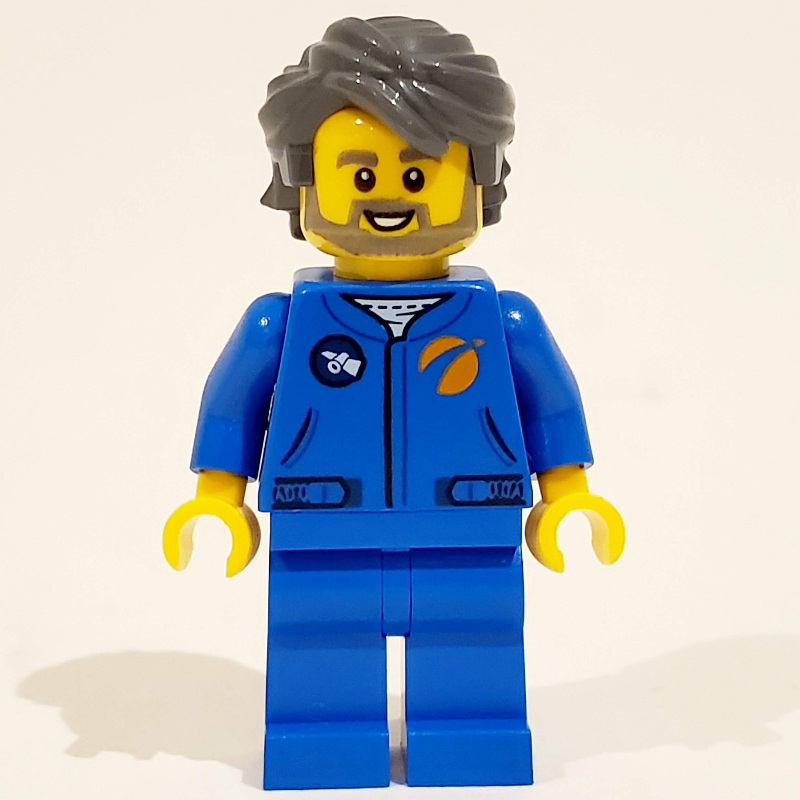 LEGO Astronaut - Blue Torso and Legs, Dark Bluish Grey Hair (fig-008512)