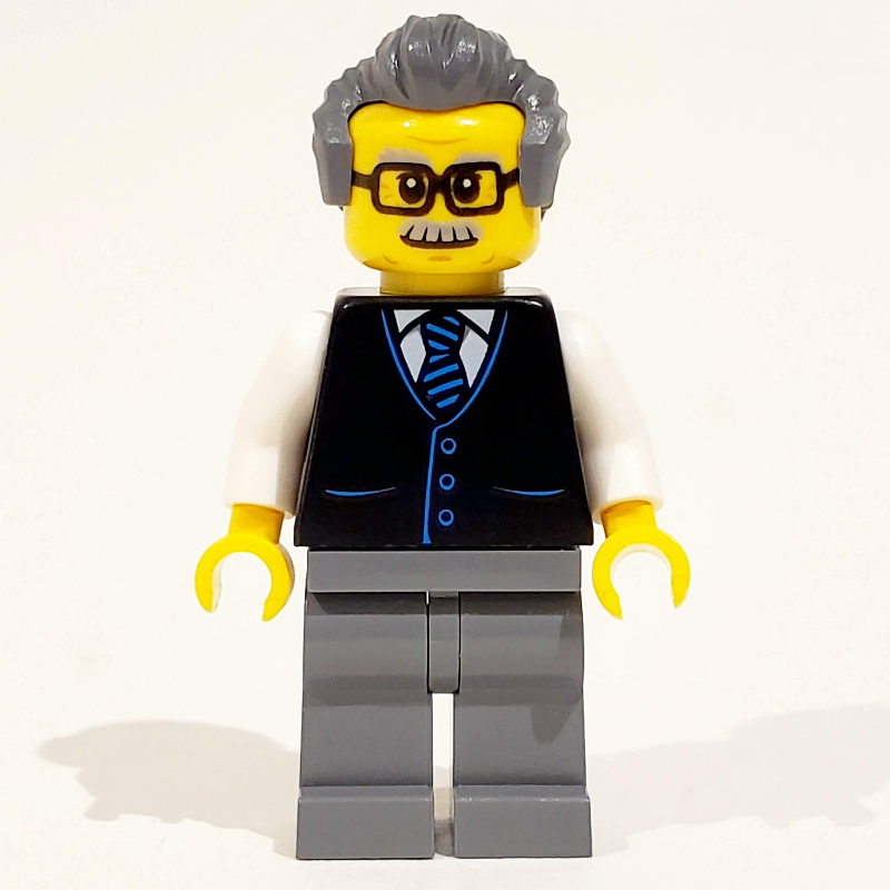 LEGO Launch Director - Black Torso, Dark Bluish Grey Legs, Dark Bluish Grey Hair (fig-008519)