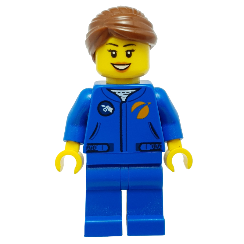 LEGO Astronaut - Blue Torso and Legs, Reddish Brown Hair (fig-008524)