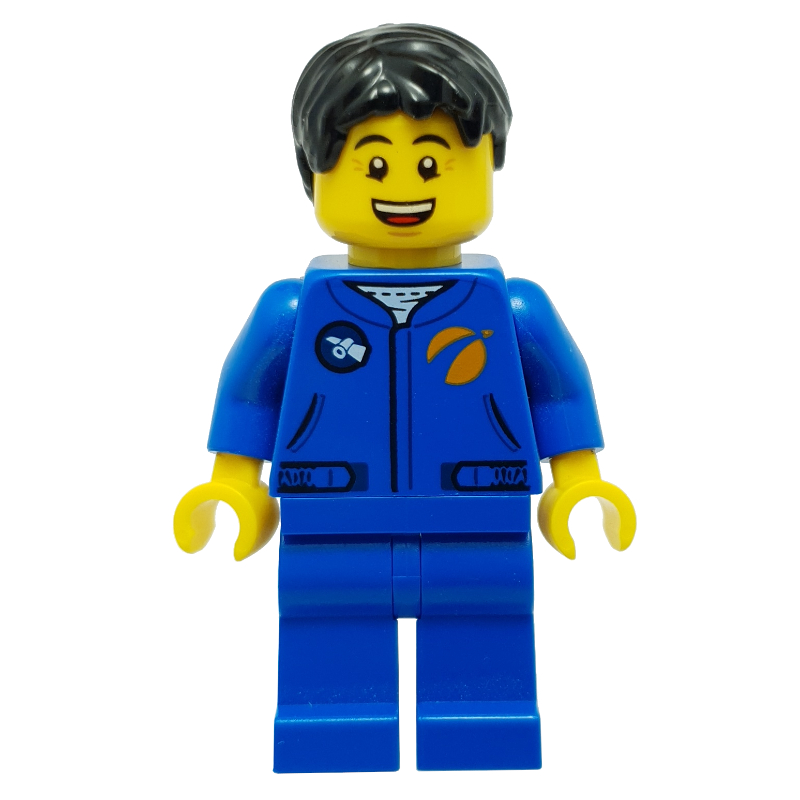 LEGO Astronaut - Blue Torso and Legs, Black Hair (fig-008525)