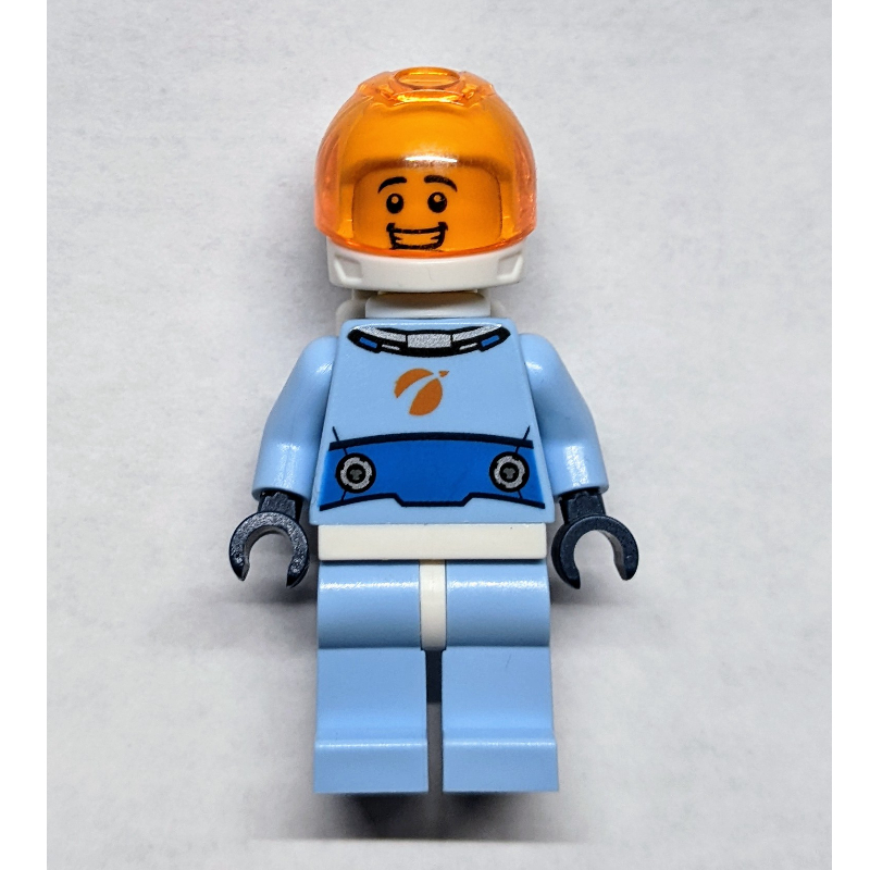 LEGO Astronaut - Bright Light Blue Torso and Legs, White Helmet, Trans Orange Visor (fig-008527)