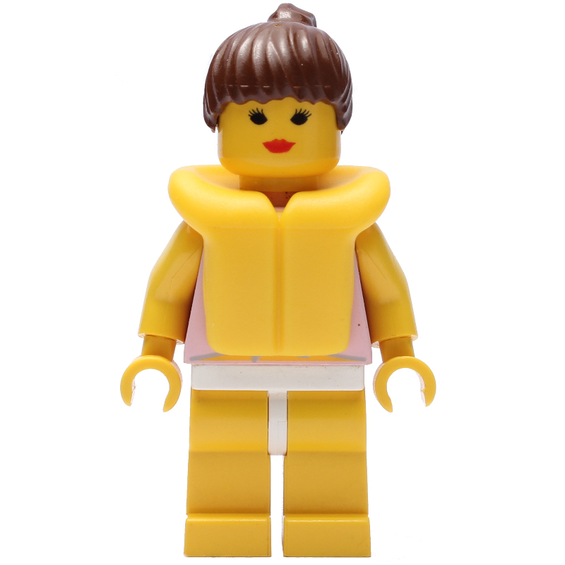 LEGO Res-Q Woman, Pink Swimsuit, Yellow Life Vest (fig-008541)
