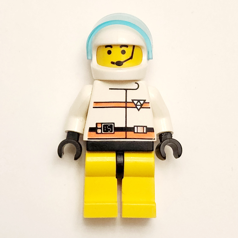 LEGO Res-Q Man, Yellow Legs, White Helmet with Visor, Headset (fig-008542)