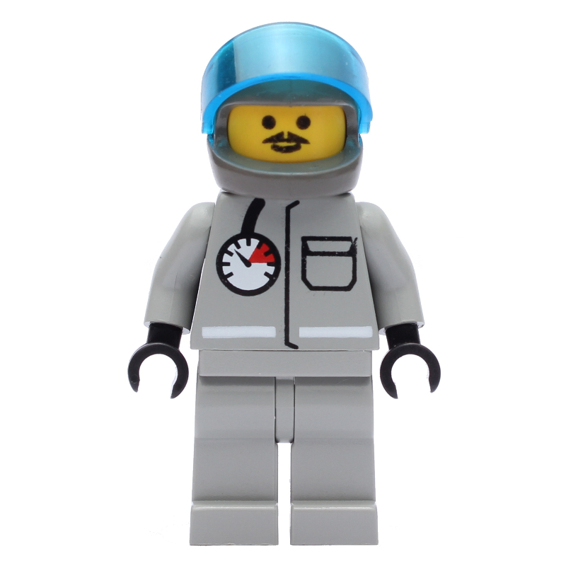 LEGO Fireman, Light Gray Fire Suit with Gauge and Pocket, Dark Gray Helmet with Visor, Moustache (fig-008546)