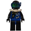 Diver, Man, Blue Wetsuit, Black Helmet with Mask, Airtank, Moustache