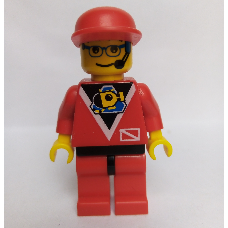 LEGO Marine Explorer, Red Shirt with Divers Logo, Red Legs, Red Cap, Glasses and Headset (fig-008555)