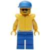 Marine Explorer, White Shirt with Fish, Blue Cap, Yellow Life Vest, Sunglasses
