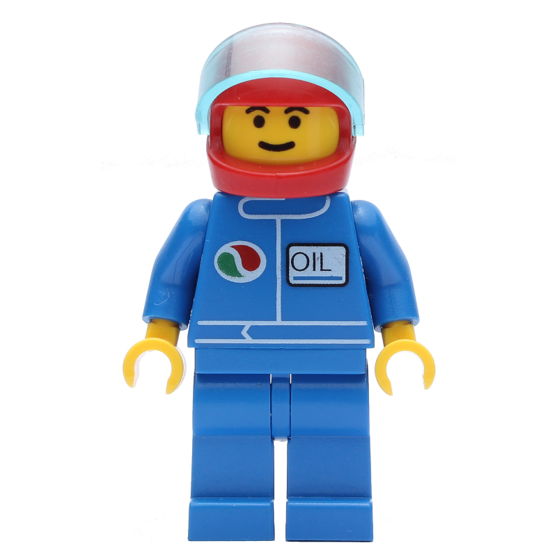 LEGO Racer, Blue Jacket with Octan Logo, Blue Legs, Red Helmet with Stars and Visor (fig-008576)