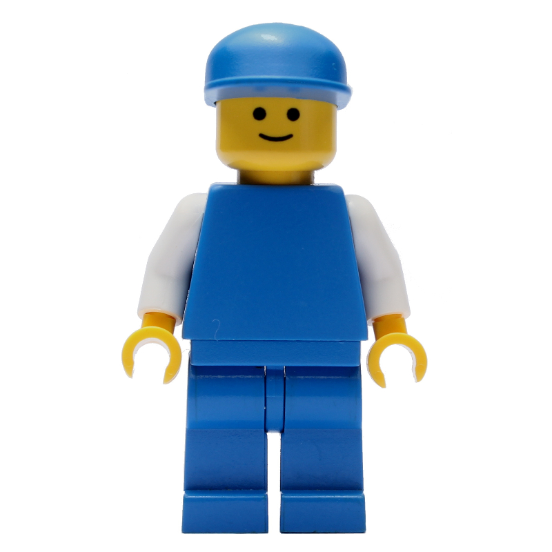 LEGO Man, Plain Blue with White Arms, Blue Cap (fig-008579)