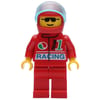 Racer, Red Jacket with Octan Logo and 'RACING', Red Legs, Red Helmet with Visor, Sunglasses