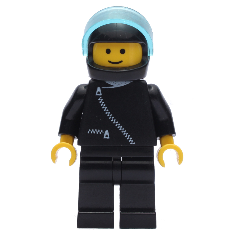 LEGO Racer, Black Jacket with Zipper, Black Helmet with Visor (3626b Head) (fig-008599)