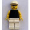 Man, Black Torso with Yellow Arms, White Legs, White Cap, Sunglasses