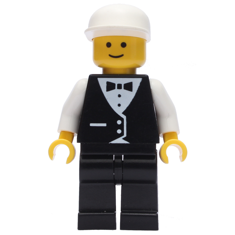 LEGO Man, Black Suit and Bow Tie, White Cap (fig-008607)