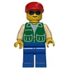 Man, Green Jacket, Blue Legs, Red Cap, Blue Sunglasses