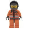 Coast Guard, Orange Jumpsuit with Zipper, Radio, and Badge, Dark Bluish Gray Hands, Dark Bluish Gray Helmet with Visor, Silver Sunglasses