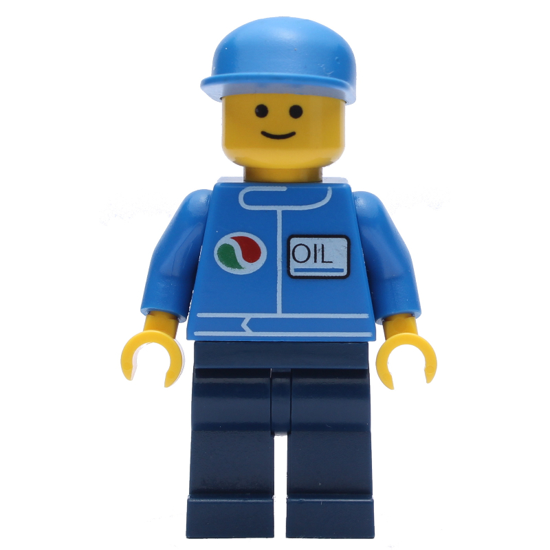LEGO Mechanic, Blue Jacket with Octan Logo, Dark Blue Legs, Blue Cap (fig-008635)