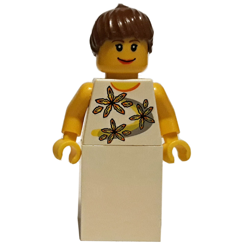 LEGO Bride, White Dress with 3 Flowers (fig-008640)