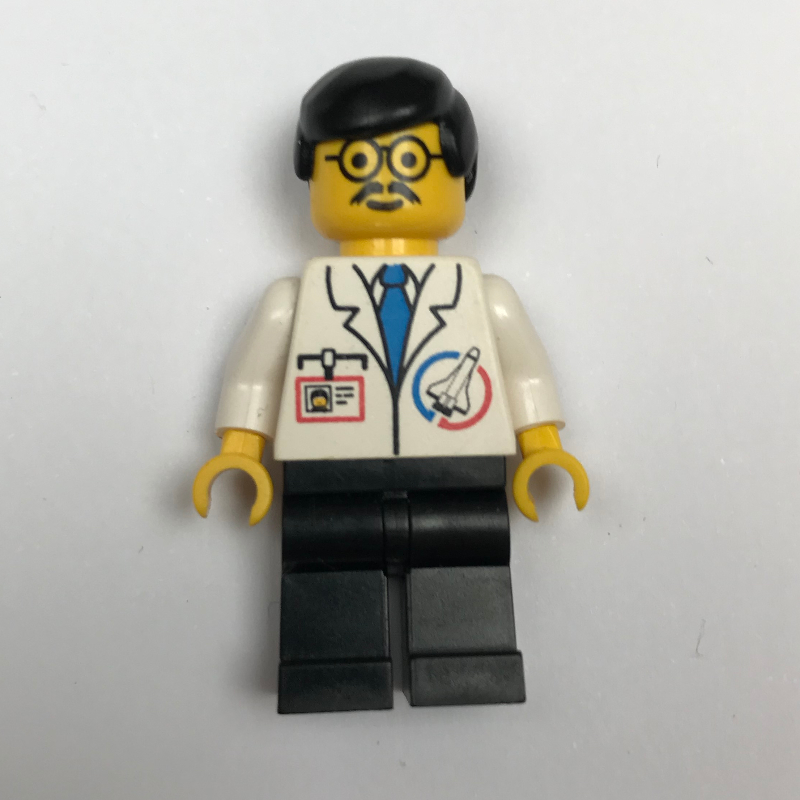 LEGO Launch Command Ground Crew, White Jacket, Black Hair, Moustache and Glasses (fig-008661)