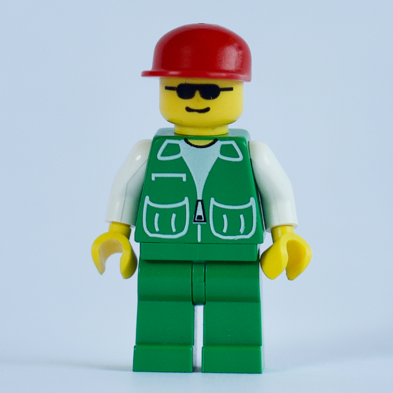 LEGO Man, Green Jacket, Green Legs, Red Cap, Sunglasses (fig-008718)