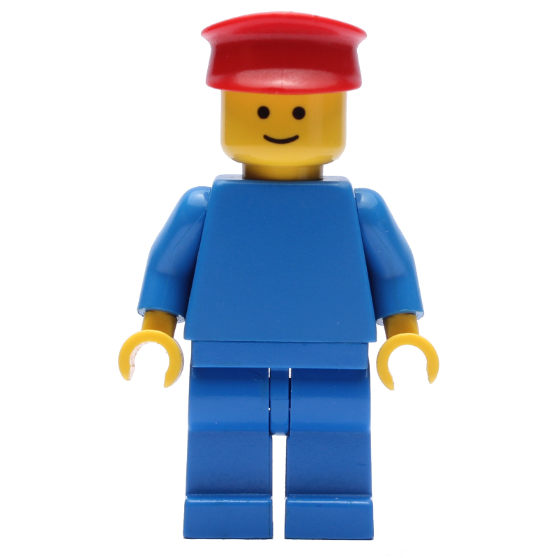 LEGO Man, Plain Blue, Red Hat (fig-008725)
