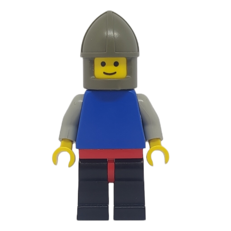 LEGO Knight, Blue Torso, Black Legs, Dark Gray Helmet (fig-008731)
