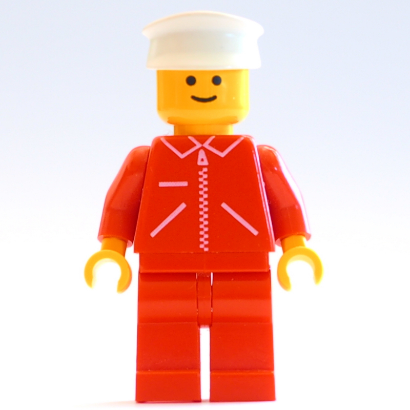 LEGO Man, Red Jacket with Zipper, Red Legs, White Hat (fig-008739)