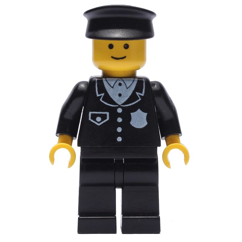 LEGO Policeman, Black Suit with Badge, Black Hat (3626b Head) (fig-008756)