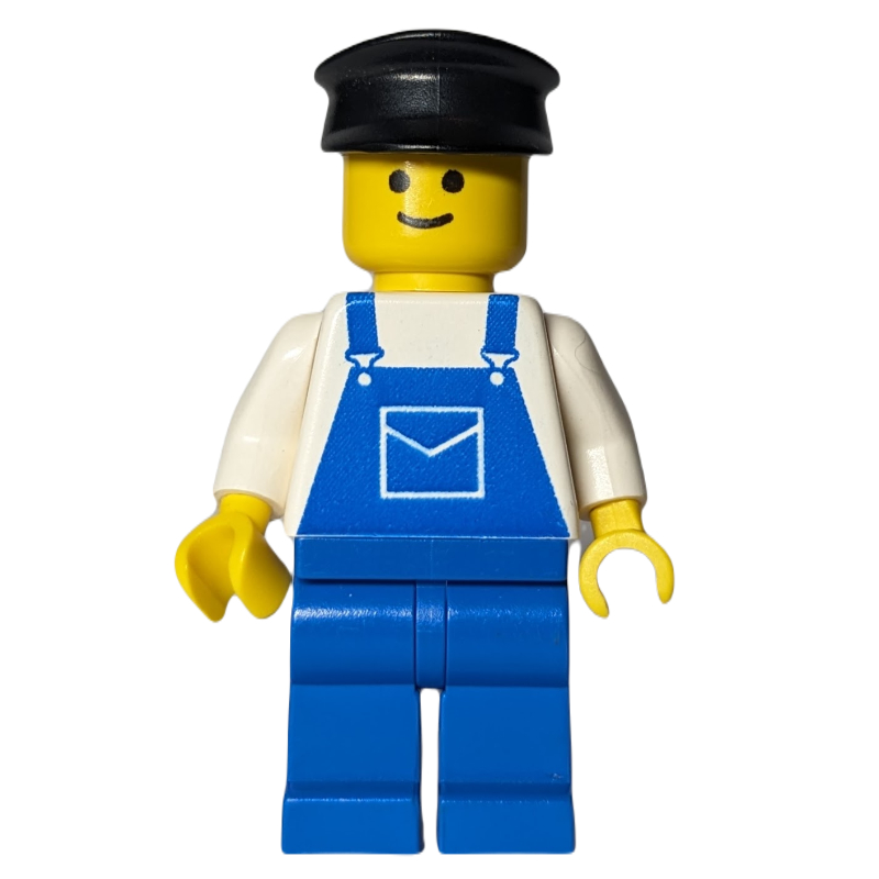 LEGO Man, Blue Overalls, Black Hat (fig-008764)