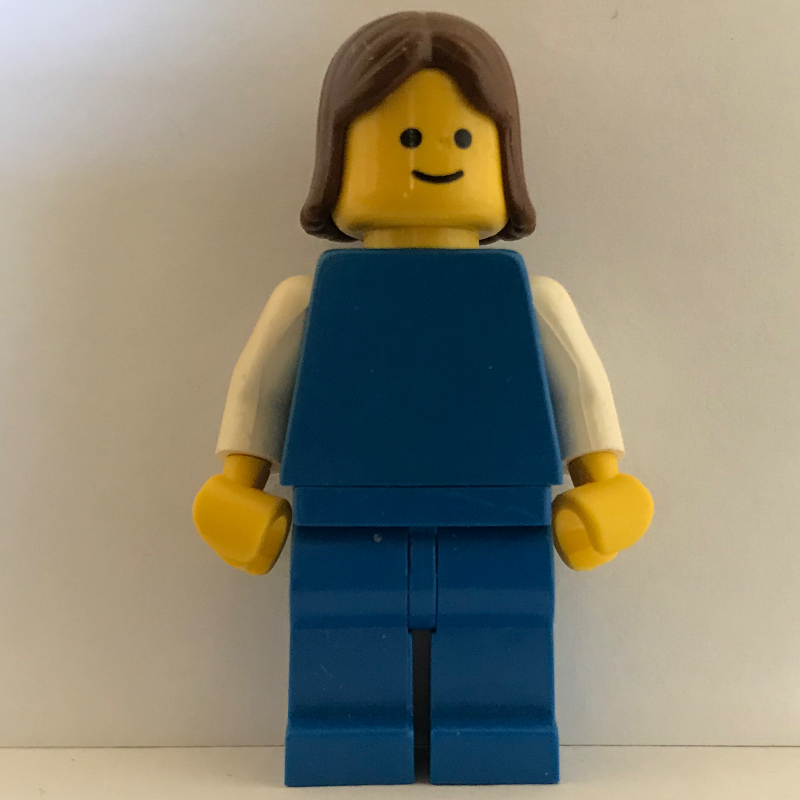 LEGO Woman, Plain Blue, Brown Hair (fig-008766)