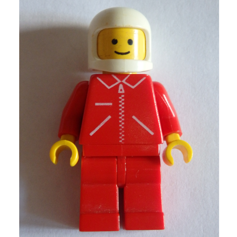 LEGO Man, Red Jacket with Zipper and Pockets, Red Legs, White Helmet (fig-008811)