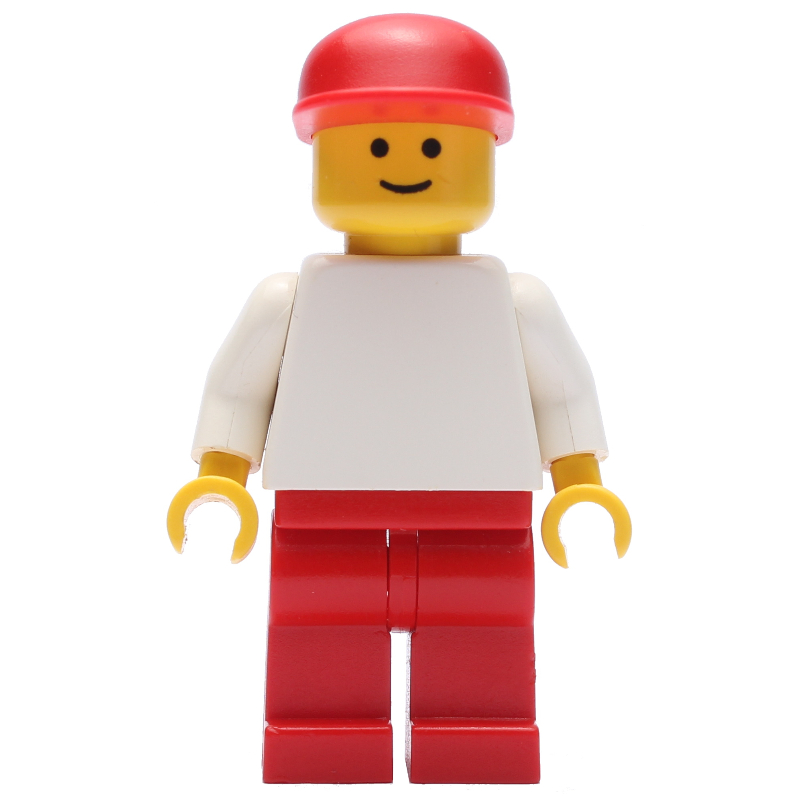 LEGO Man, White Torso, Red Legs, Red Cap (3626b Head) (fig-008849)